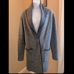 Charcoal gray coat sweater cardigan. Size Small